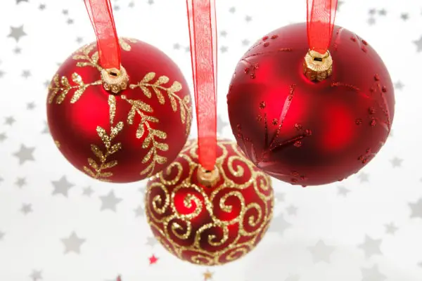 15 Assorted Christmas Ornaments on a White Background