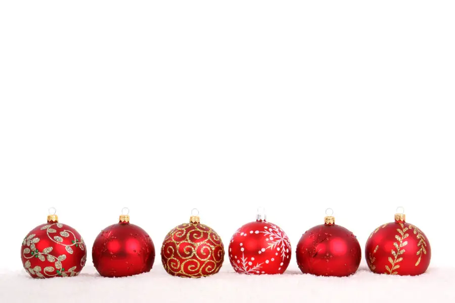 15 Assorted Christmas Ornaments on a White Background